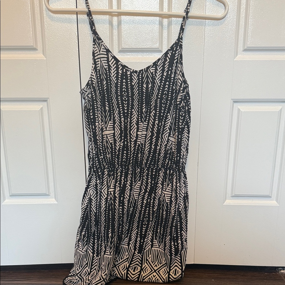 Mossimo Supply Co. Black and White Geometric Jumpsuit